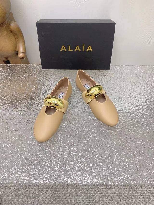 Alaia 阿莱亚24Ss法式仙女芭蕾舞平底跳舞鞋 Azzedine Alaia 法国一线奢侈品牌 时尚界最后的手艺人 面料 全粒面牛皮 内里 进口羊皮里 大底