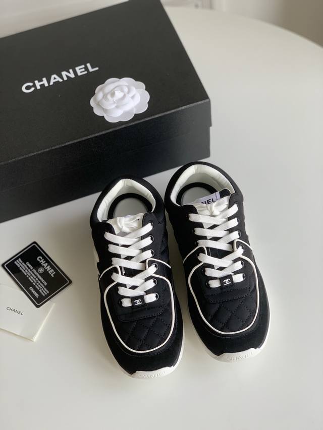 对版材料出货 Chanel 经典运动鞋 原版定制的妮布材料配麂皮面 高版本 Size 35-44