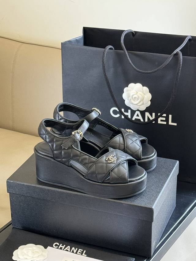顶级品质 Chanel Ss24 New Arrival 小香经典坡跟凉鞋经典色+24春夏配色 原版36 1 拆卸copy 附 正品比对图组 大货开箱视频 小羊