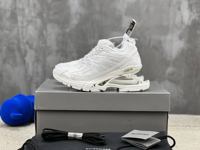 顶级版本 莞版 Balenciaga 巴黎世家x-Pander 复古弹簧鞋不含皮革网布和尼龙运动鞋 磨损效果悬浮鞋跟设计 40毫米足弓 背面尺码刺绣 正面运动风