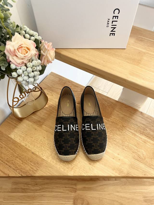 Celine 赛琳 顶级代购货 最高版本 印花渔夫鞋 专柜2024 早春 新款 Celine字母渔夫鞋系列 爆款单鞋 上脚很美 购入正品原版build 正品级顶