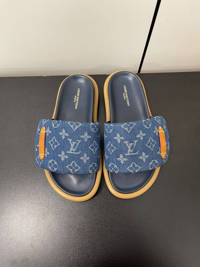 Louis Vuitton 路易威登 Lv专柜同步24Ss夏季新款拖鞋 牛仔丹宁款 慵懒感穿搭bi备 开始期待夏天denim Girl码住 实用 百搭 又好穿