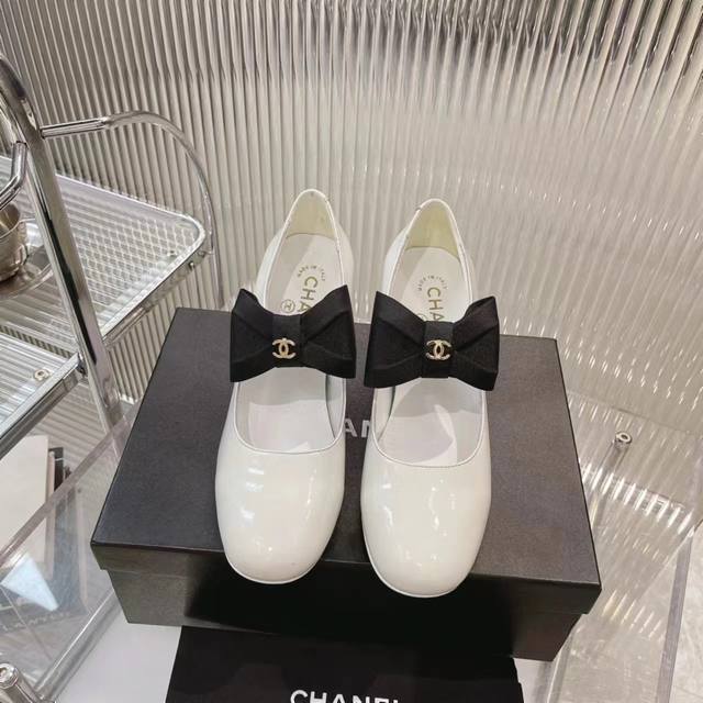 出厂价 Chanel香奈儿24C早春新品蝴蝶结玛丽珍单鞋可盐可甜 高级感满满 原版1 1圆头楦型+原版一致蝴蝶花 _______________________