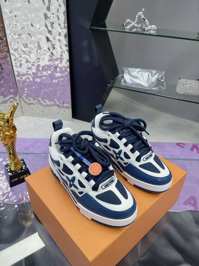工厂价 飞机盒5 已认证 路易威lvtraine运动鞋 Virgil Abloh 马卡龙系列从复古篮球鞋汲取灵感 打造备受青睐的lvtraine 运动鞋 此款鞋