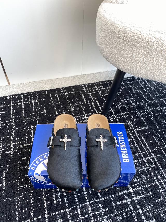 代购级 情侣款 Birkenstock 博肯 真软木潮流时尚休闲 马毛 十字扣 拖鞋 人体工程学设计符合脚形的脚床 软木材质穿着超级轻便舒适 楦形线条优美 做工