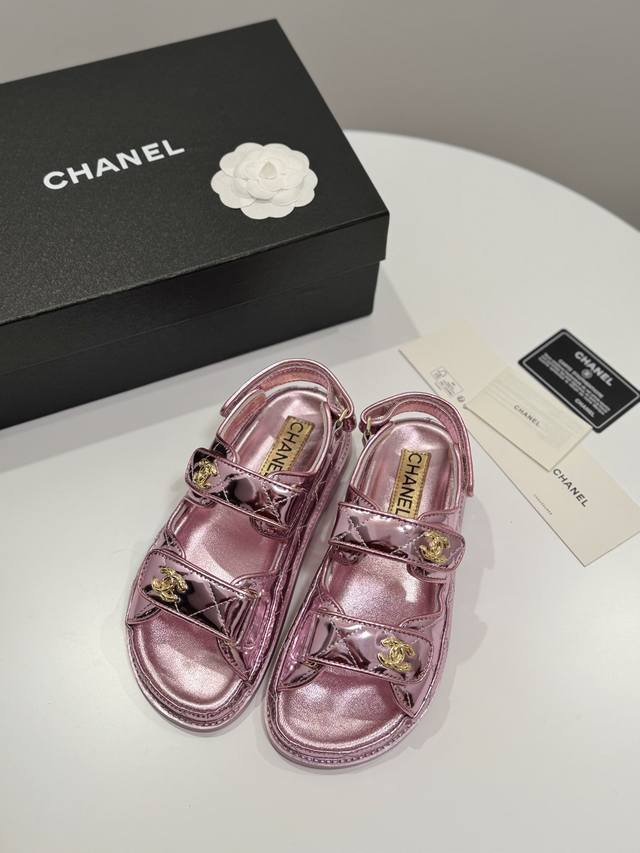 P薄低 厚底 Chanel 24新款魔术贴系列 发泡大底版本 高版本 鞋面牛皮 内里羊皮 Size:35-40