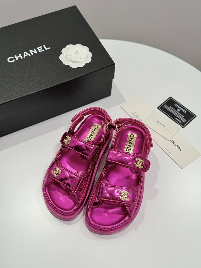 P薄低 厚底 Chanel 24新款魔术贴系列 发泡大底版本 高版本 鞋面牛皮 内里羊皮 Size:35-40