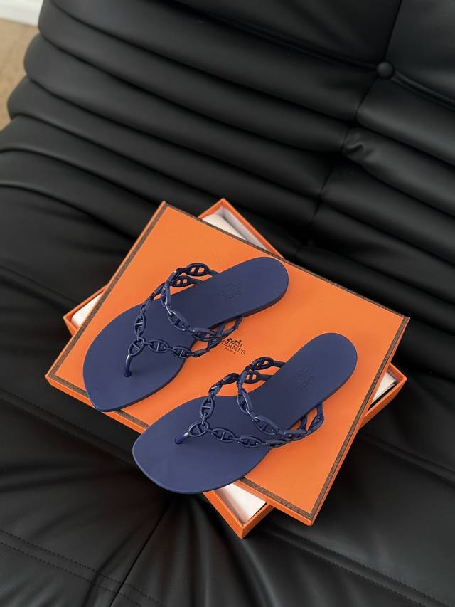 P跑量价 Hermes24S新款果冻拖鞋 最新款预售 大厂生产 质量保证 Pvc双层组合大底 Size 35-41