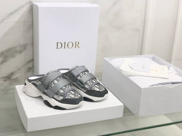 高版本 Dior 2022最新休闲d-Wander运动鞋半拖 砖柜一鞋难求 Go原版拆卸完美复刻 各种模具开模 版型超级正 鞋面对原版科技面料迷彩 比皮还贵 质