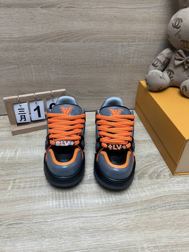 出厂价 代购版胖丁漆皮 Louis Vuitton Lv 路易威登 Trainer Maxi 胖丁 低帮休闲板鞋 全新私人订单出货 海淘代购同渠道 正确折叠鞋盒