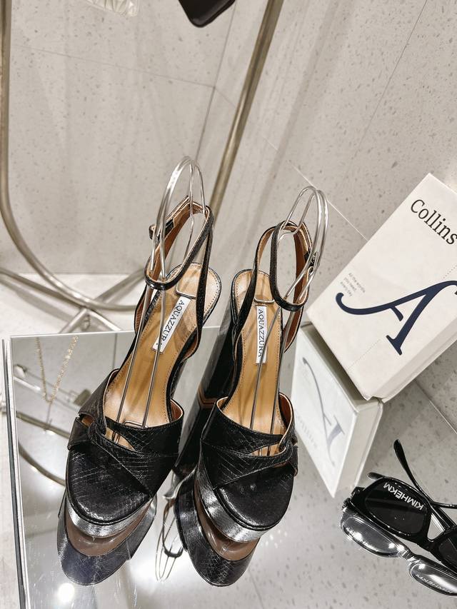 水台高跟鞋 Aquazzura Zp 原版开模 原版扣开模 附带原版定制蛇纹羊皮 大底金色标志性菠萝微标赋予单品丰富的品牌内涵与奢华的外观单品真皮大底羊皮鞋垫