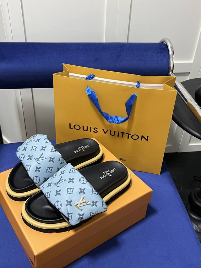 橙子出厂价 Louis Vuitton 路易威登 Lv魔术贴拖鞋 凉拖 情侣款 码数：35-44