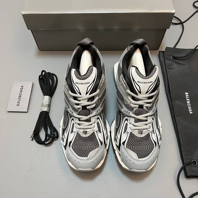 过年现货 纯原balenciaga 巴黎世家x-Pander 6.0复古弹簧鞋不含皮革网布和尼龙运动鞋，磨损效果悬浮鞋跟设计，40毫米足弓，背面尺码刺绣，正面运
